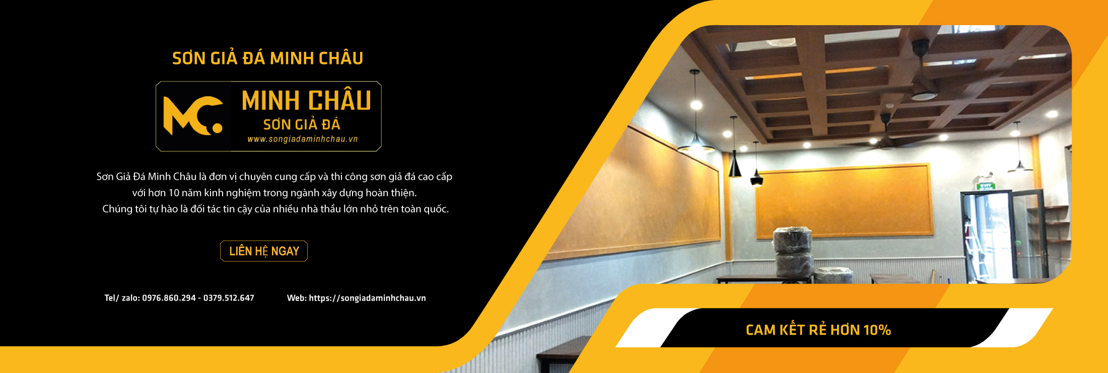 Banner sơn giả đá Minh Châu Final